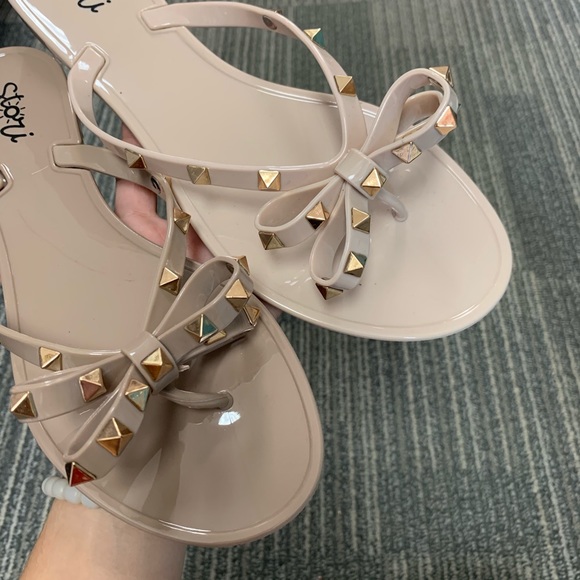 Beige jelly studded sandal - Picture 5 of 6
